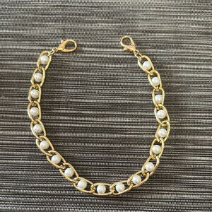 Elegant Gold and White Pearl Bag charm